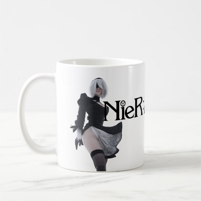 Caneca De Café 2B Nier Automata White Glossy (Esquerda)