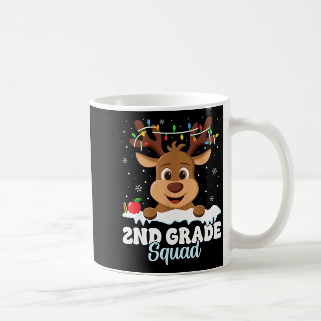 Caneca De Café 2nd Grade Teacher Christmas Second Grade Squad Rei (Direita)