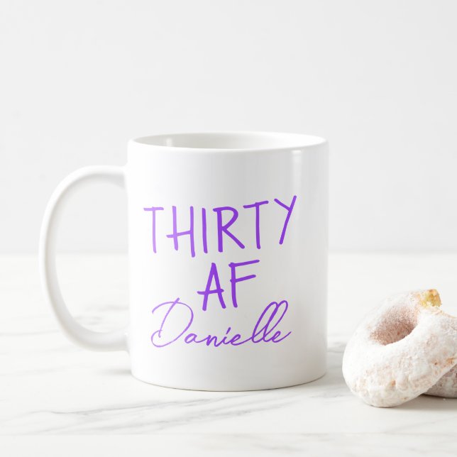 Caneca De Café 30 AF aniversário de 30 anos Funny Personalizado (Com Donut)
