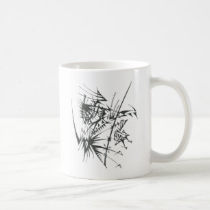 Caneca De Café 30 Arte de Tatuagem Tribal Abstrata Preto e Branco