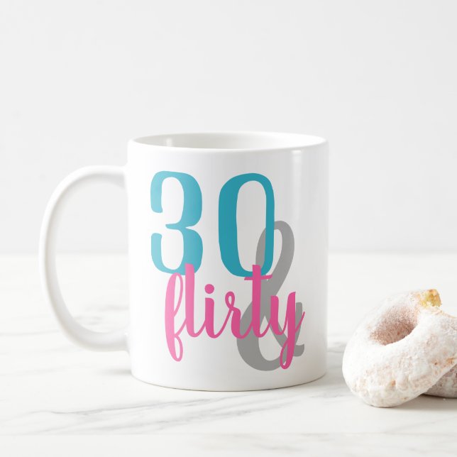 Caneca De Café 30 e Flirty Birthday Mug (Com Donut)
