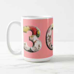 Caneca De Café 30 Floral Marco Personalizado Mug