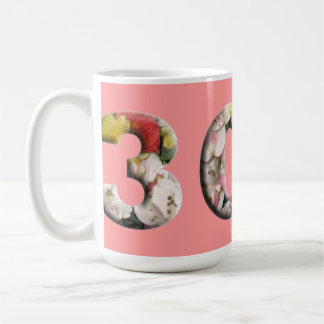Caneca De Café 30 Floral Marco Personalizado Mug