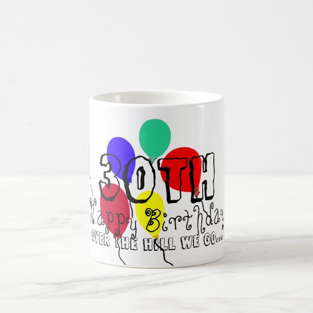 Caneca De Café 30 sobre Hill Birthday Balloons Mugs (Centro)