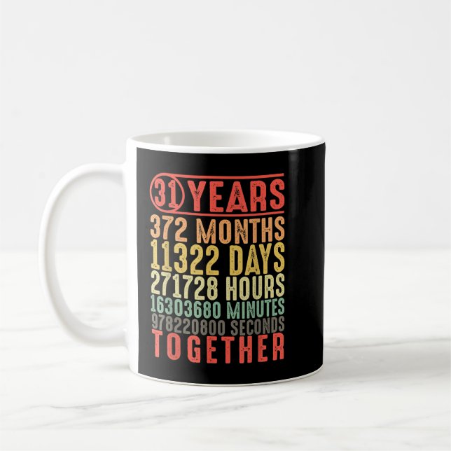 Caneca De Café 31 anos 31 aniversário de casamento Ofertas para E (Esquerda)