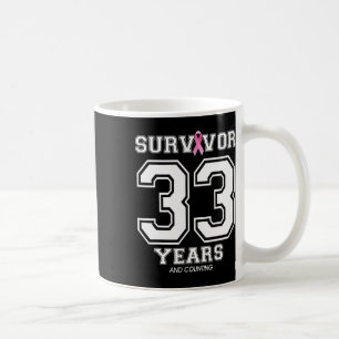 Caneca De Café 33 Anos De Sobrevivência Do Câncer Da Mama Present
