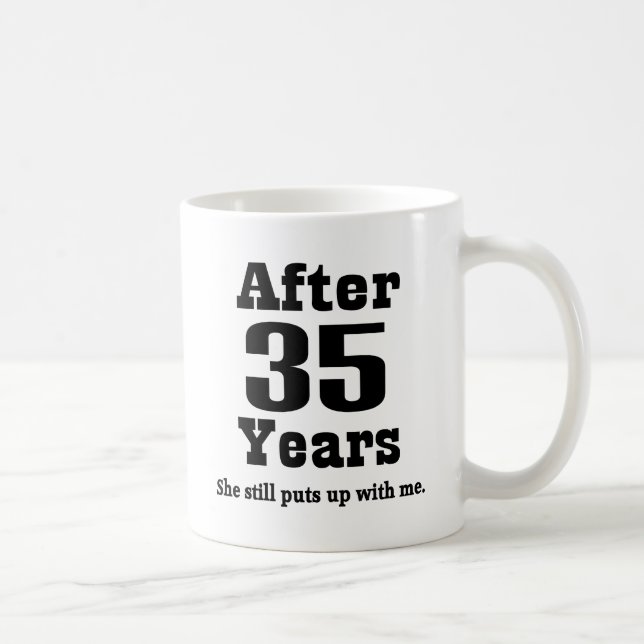 Caneca De Café 35o Aniversário (engraçado) (Direita)
