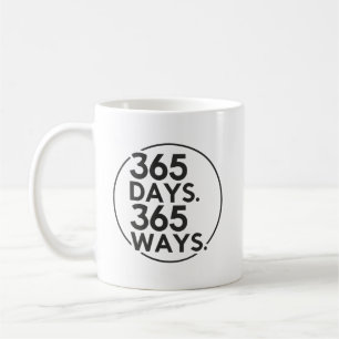 Caneca De Café 365 Dias, 365 Maneiras - Sucesso, Gym, Hustle, Gri