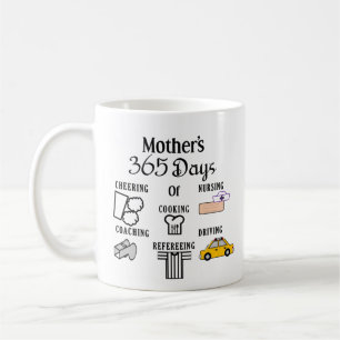 Caneca De Café 365 dias de tarefas da mãe engraçada