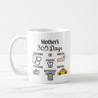 Caneca De Café 365 dias de tarefas da mãe engraçada