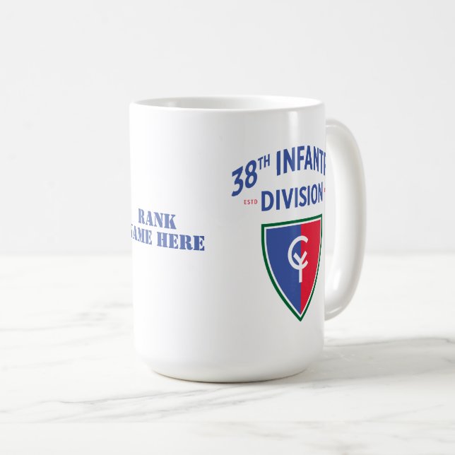 Caneca De Café 38ª Divisão de Infantaria Militar dos Estados Unid (Frente Esquerda)