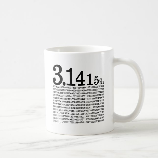 Caneca De Café 3,1415926 Pi (Direita)