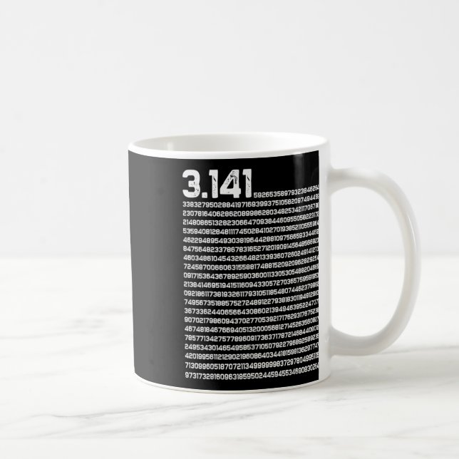 Caneca De Café 3,14 Pi Dia Matemática Número Irracional Pi (Direita)