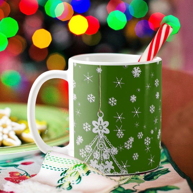 Caneca De Café 3 Árvores de Natal Férias Frescas Frescas Festivas (Criador carregado)