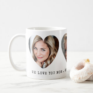 Caneca De Café 3 corações da foto com mensagem pessoal