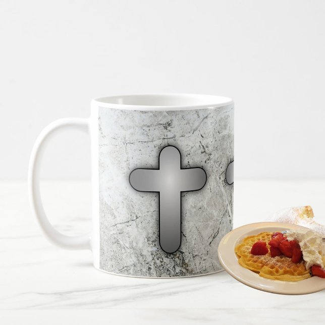 Caneca De Café 3 Cruzes de Prata Prata e Branco  (Criador carregado)