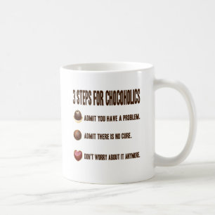 CANECA DE CAFÉ 3 ETAPAS PARA CHOCOHOLICS