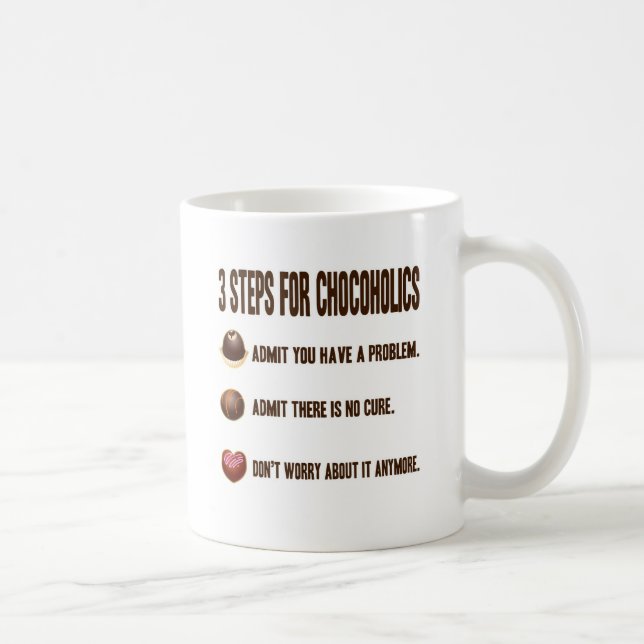 CANECA DE CAFÉ 3 ETAPAS PARA CHOCOHOLICS (Direita)