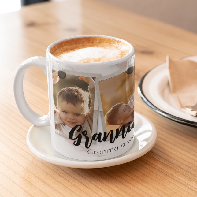 Caneca De Café 3 Foto: Moderno Elegante Amar Família Collage (Criador carregado)