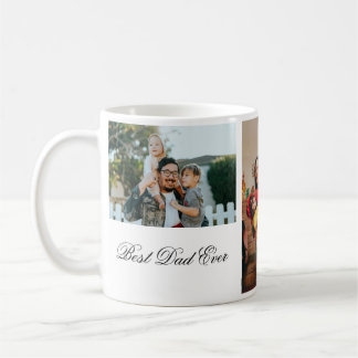 Caneca De Café 3 Fotografias Personalizadas E Texto Branco