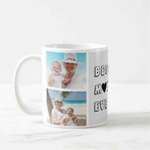 Caneca De Café 3 Fotografias Personalizadas - Melhor Mãe Nunca