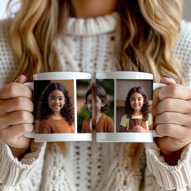 Caneca De Café 3 Fotos de retrato escolar  (3-photo mug)