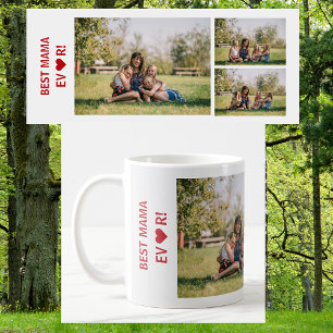 Caneca De Café 3 Fotos Melhor Mamãe de Sempre Colagem de Fotos Di