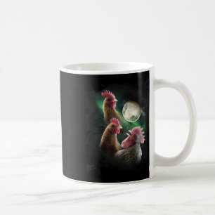 Caneca De Café 3 Galinhas Lua Lobo Galinhas Uivando Lobos