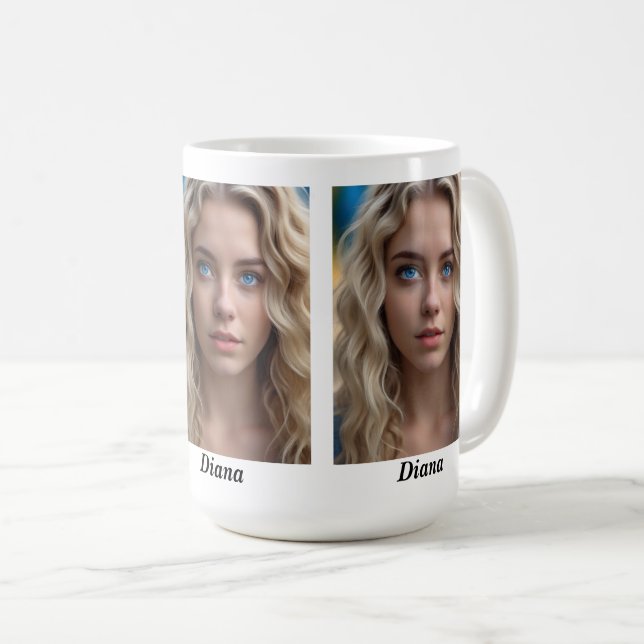 Caneca De Café 3 imagens personalizadas (Frente Esquerda)