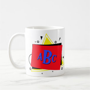 Caneca De Café 3 Letra Inicial Letra Monograma - Camadas Geométri