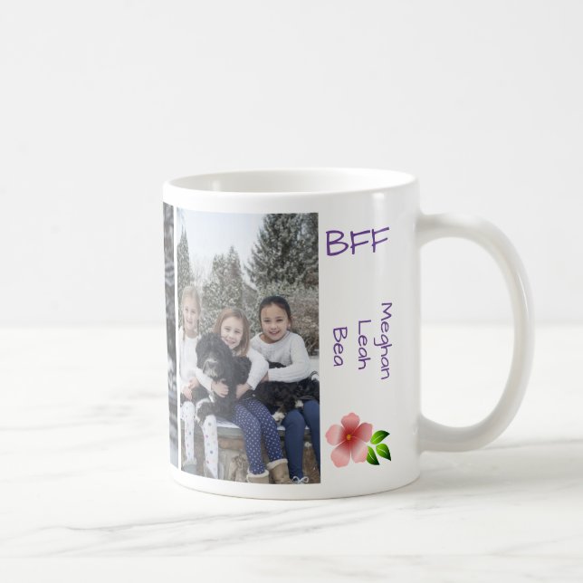 Caneca De Café 3 Melhores Amigos para Nomes Personalizados de BFF (Direita)