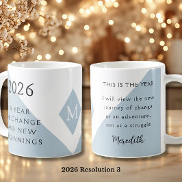 Caneca De Café 3. Resolução de Ano Novo para 2026 Ano de Mudança