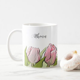 Caneca De Café 3 Tulipas Personalizadas