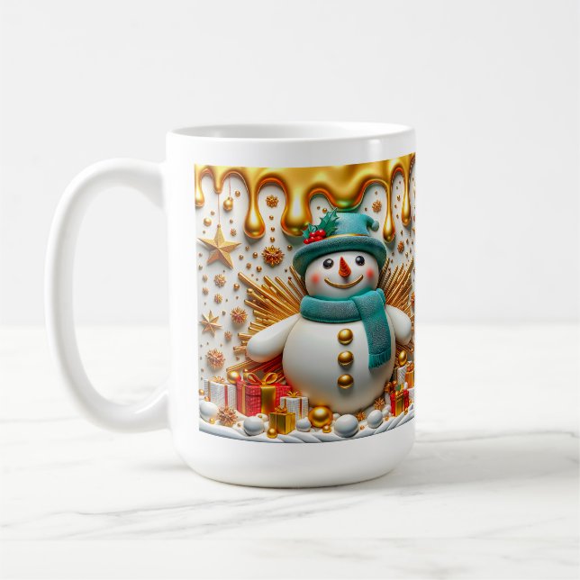 Caneca De Café 3D Christmas Gifts Snowman (Esquerda)