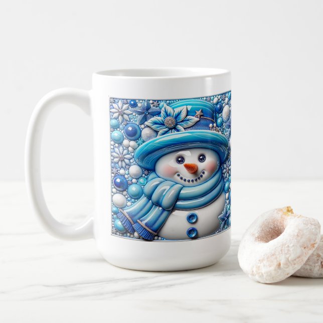 Caneca De Café 3D Christmas Snowman (Com Donut)