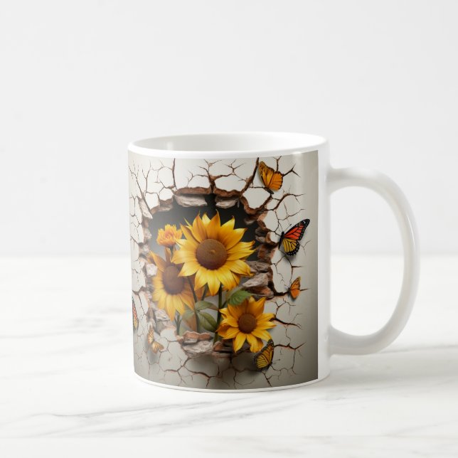 Caneca De Café 3D Floral Mug (Direita)