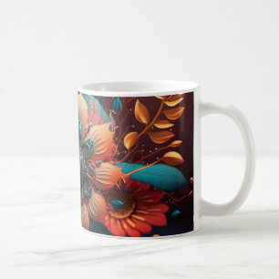 Caneca De Café 3D Floral Mug