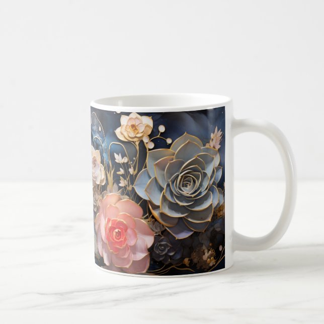 Caneca De Café 3D Floral Mug (Direita)