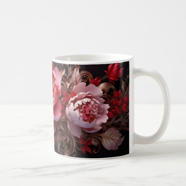Caneca De Café 3D Floral Mug (Direita)