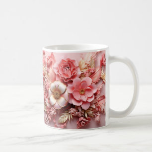 Caneca De Café 3D Floral Mug