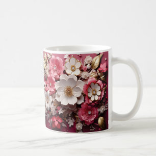 Caneca De Café 3D Floral Mug