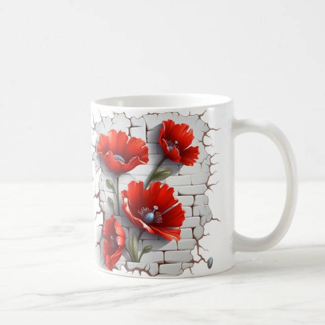 Caneca De Café 3D Floral Mug (Direita)