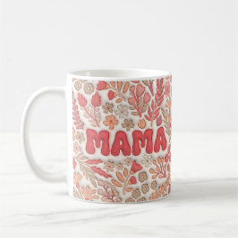 Caneca De Café 3D Flores de Boho Vermelho Infladas Mamãe