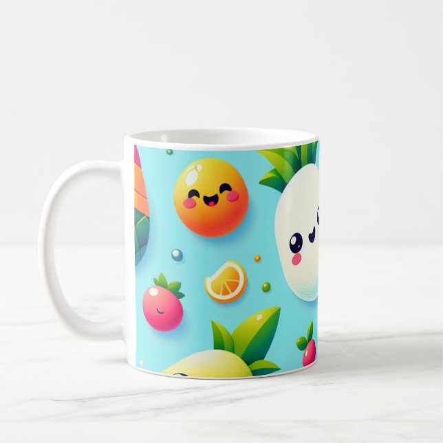 Caneca De Café 3D Frutas Kawaii (Esquerda)