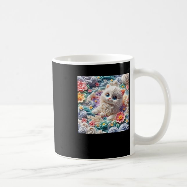 Caneca De Café 3d Kitten1 (Direita)