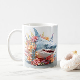 Caneca De Café 3D Parecendo Oceano de Tubarão Impresso