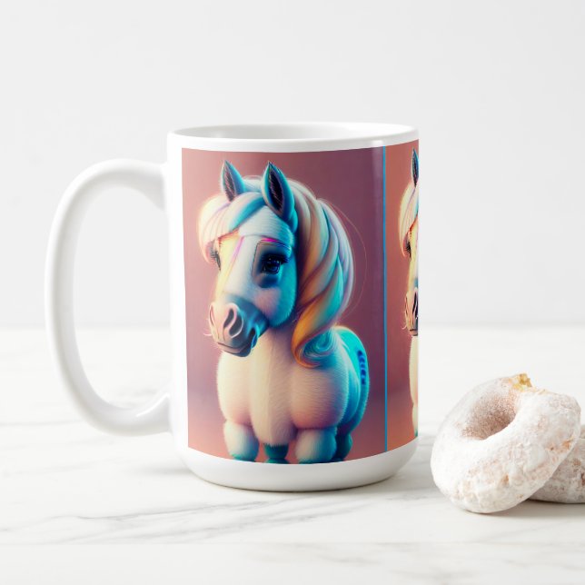 Caneca De Café 3D Pôneo Espiritual 3 (Com Donut)