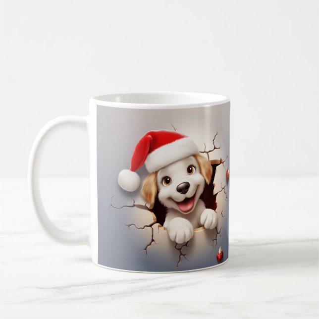 Caneca De Café 3D Puppy Natal (Esquerda)