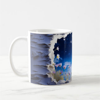 Caneca De Café 3D Starry Night design
