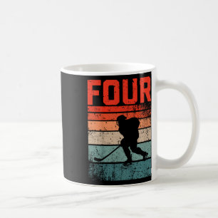 Caneca De Café 4º aniversário Retro Hóquei no Gelo de 4 anos Garo